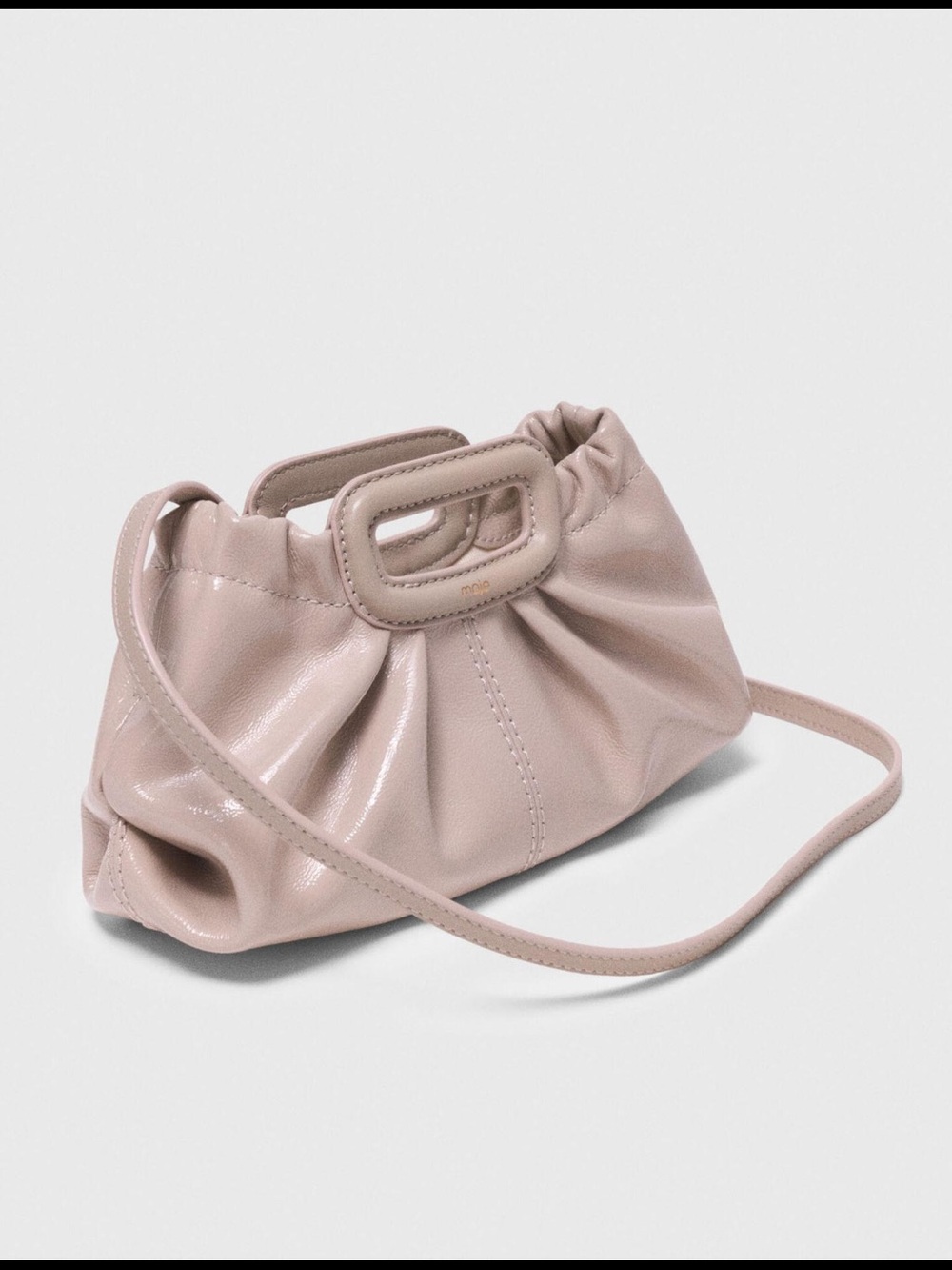 Maje Naplak Leather Miss M Mini Mastic Beige